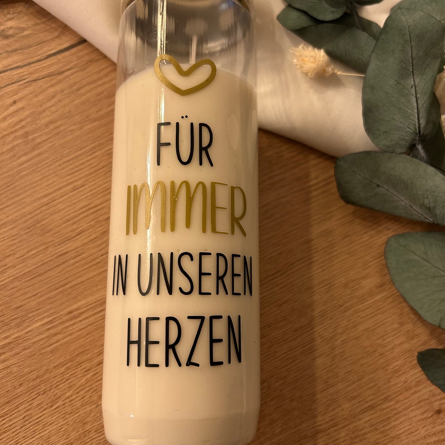 Grabkerze | Für immer in unseren Herzen | 110h Brenndauer