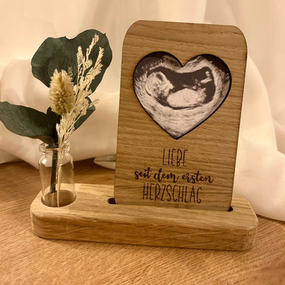 Fotorahmen | Ultraschallbild | Schwangerschaft | Bilderrahmen aus Holz