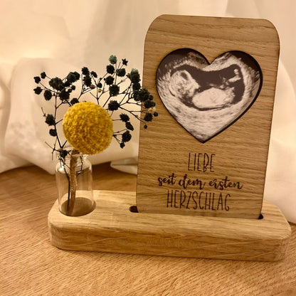 Fotorahmen | Ultraschallbild | Schwangerschaft | Bilderrahmen aus Holz