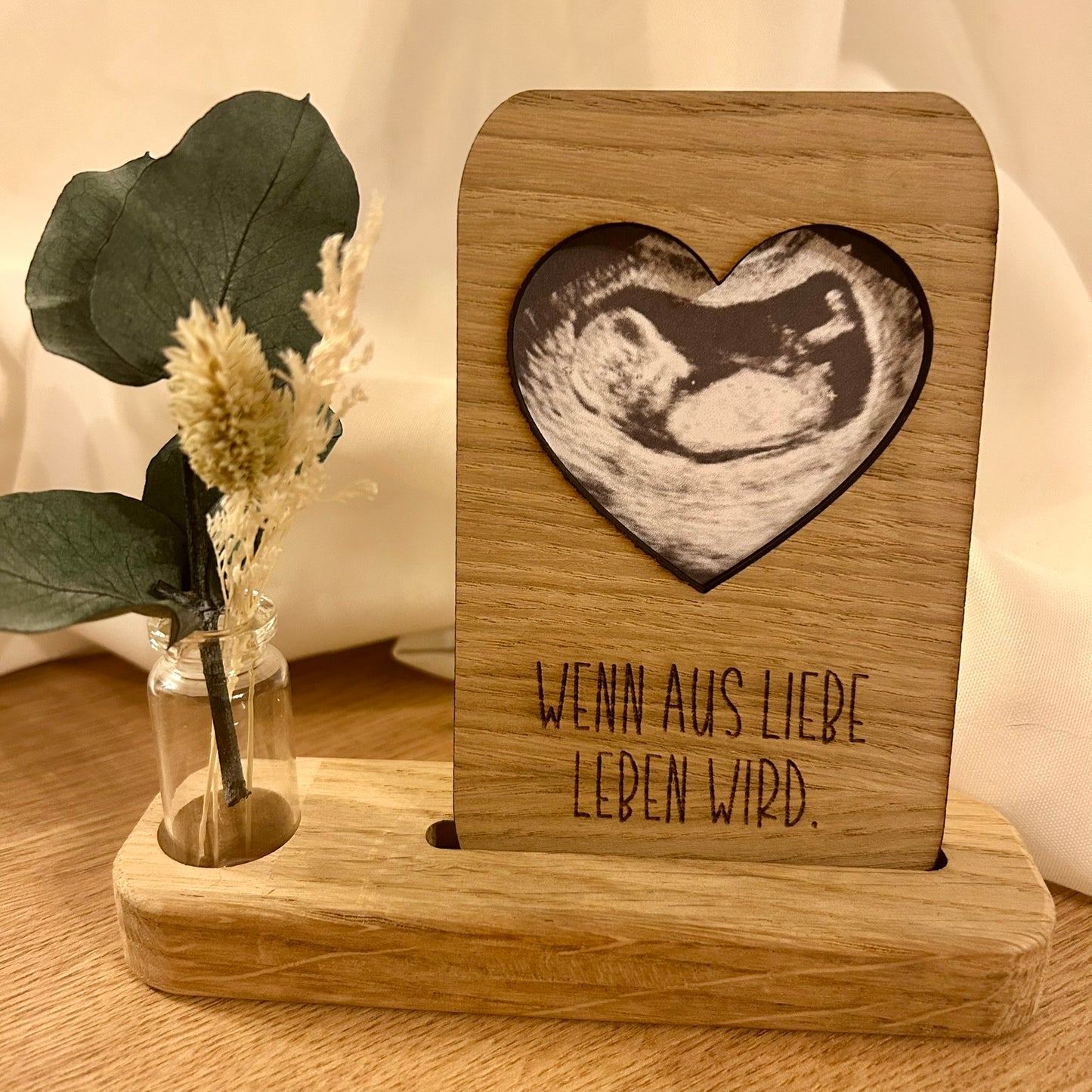 Fotorahmen | Ultraschallbild | Schwangerschaft | Bilderrahmen aus Holz