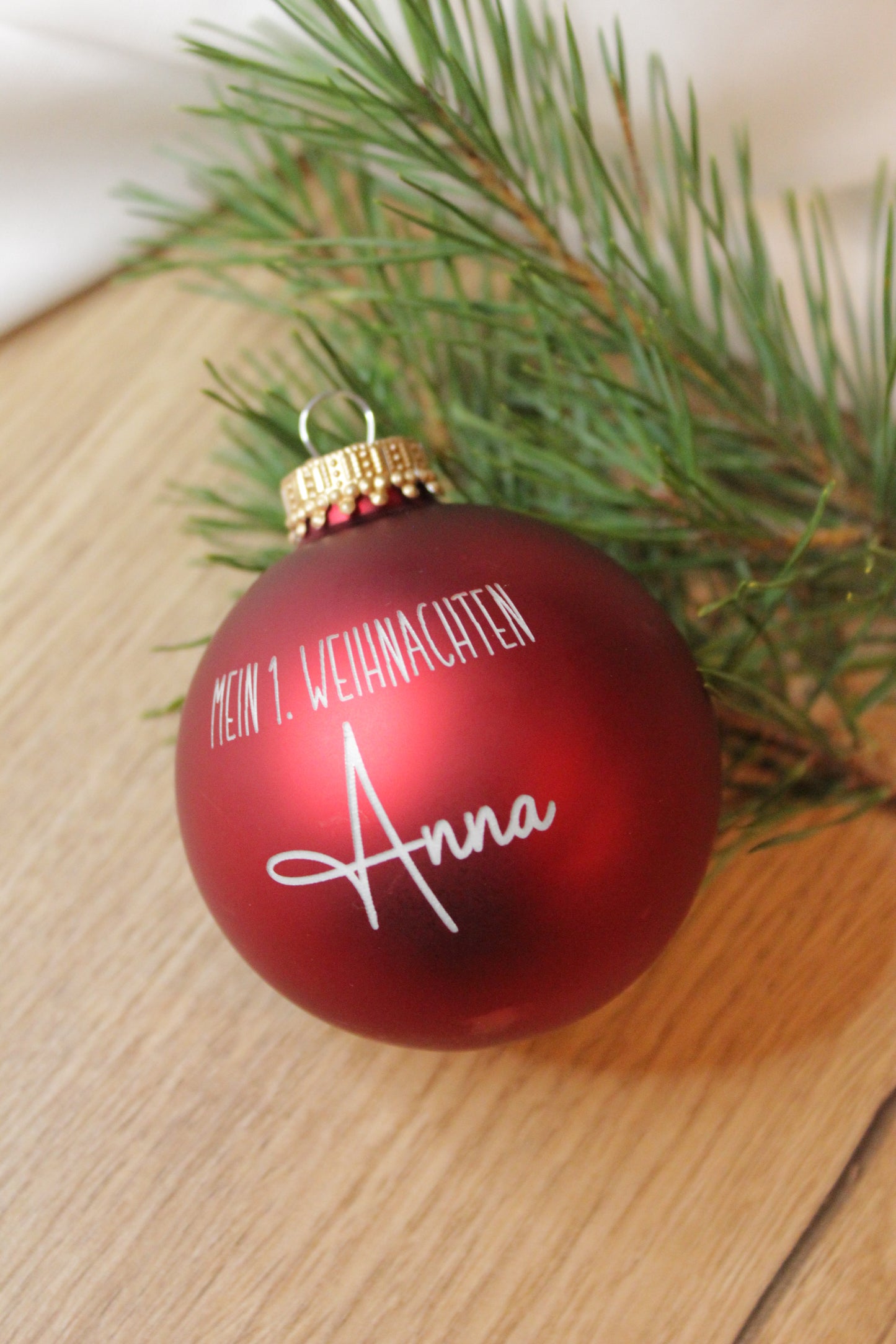 Personalisierte Weihnachtskugel | mit Gravur | erstes Weihnachten