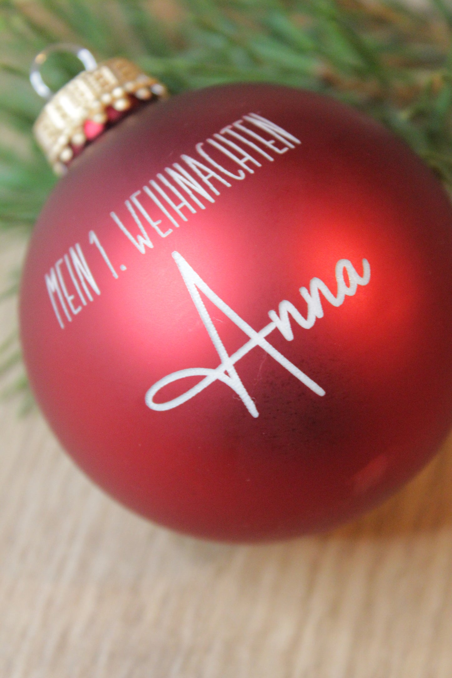 Personalisierte Weihnachtskugel | mit Gravur | erstes Weihnachten