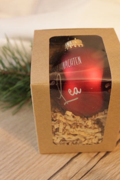 Personalisierte Weihnachtskugel | mit Gravur | erstes Weihnachten