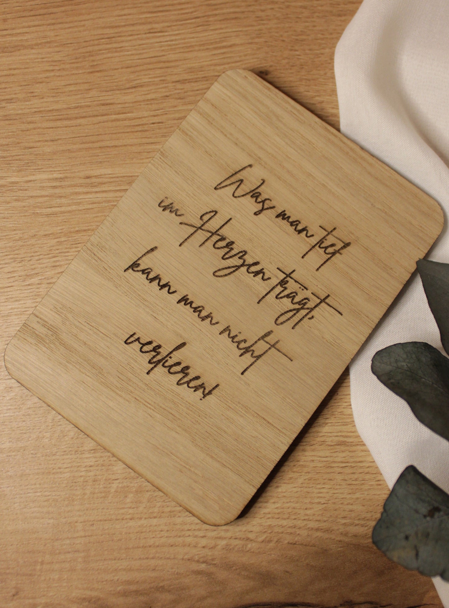 Trauergeschenk | Beileidskarte aus Holz | Direktversand an Angehörige möglich