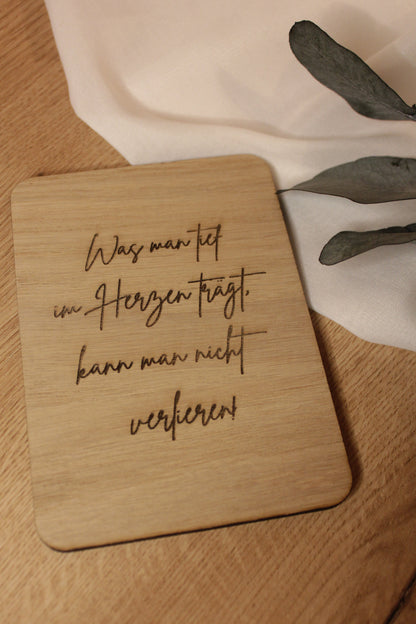 Trauergeschenk | Beileidskarte aus Holz | Direktversand an Angehörige möglich