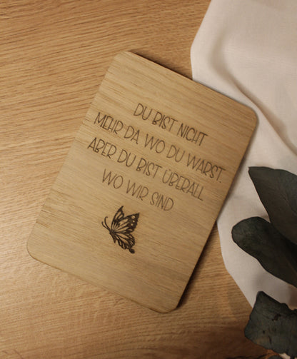 Trauergeschenk | Beileidskarte aus Holz | Direktversand an Angehörige möglich