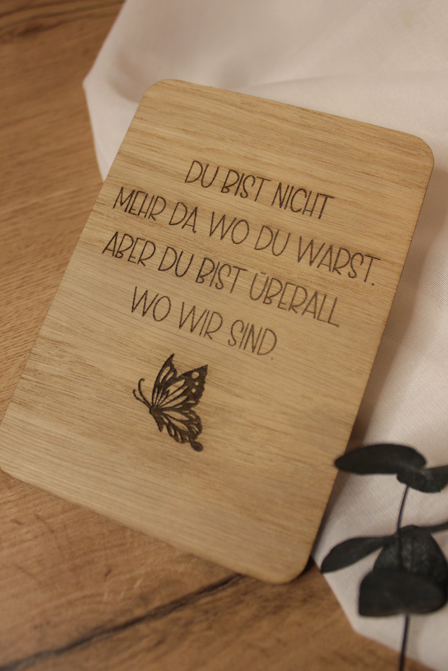 Trauergeschenk | Beileidskarte aus Holz | Direktversand an Angehörige möglich