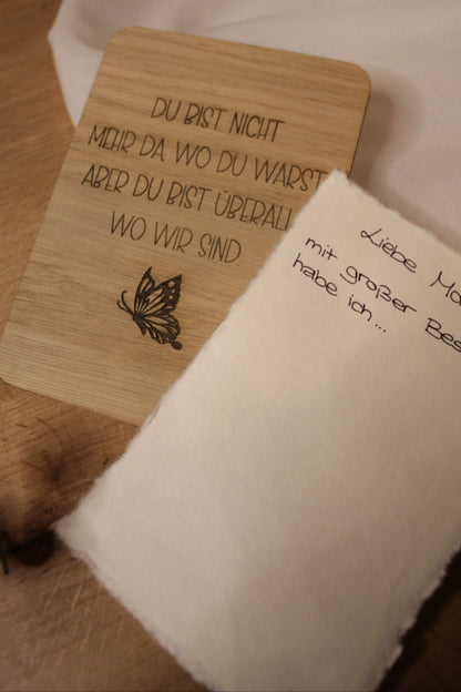 Trauergeschenk | Beileidskarte aus Holz | Direktversand an Angehörige möglich