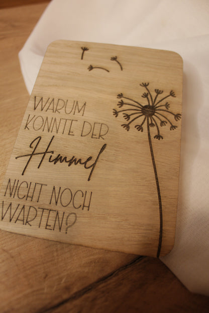 Trauergeschenk | Beileidskarte aus Holz | Direktversand an Angehörige möglich