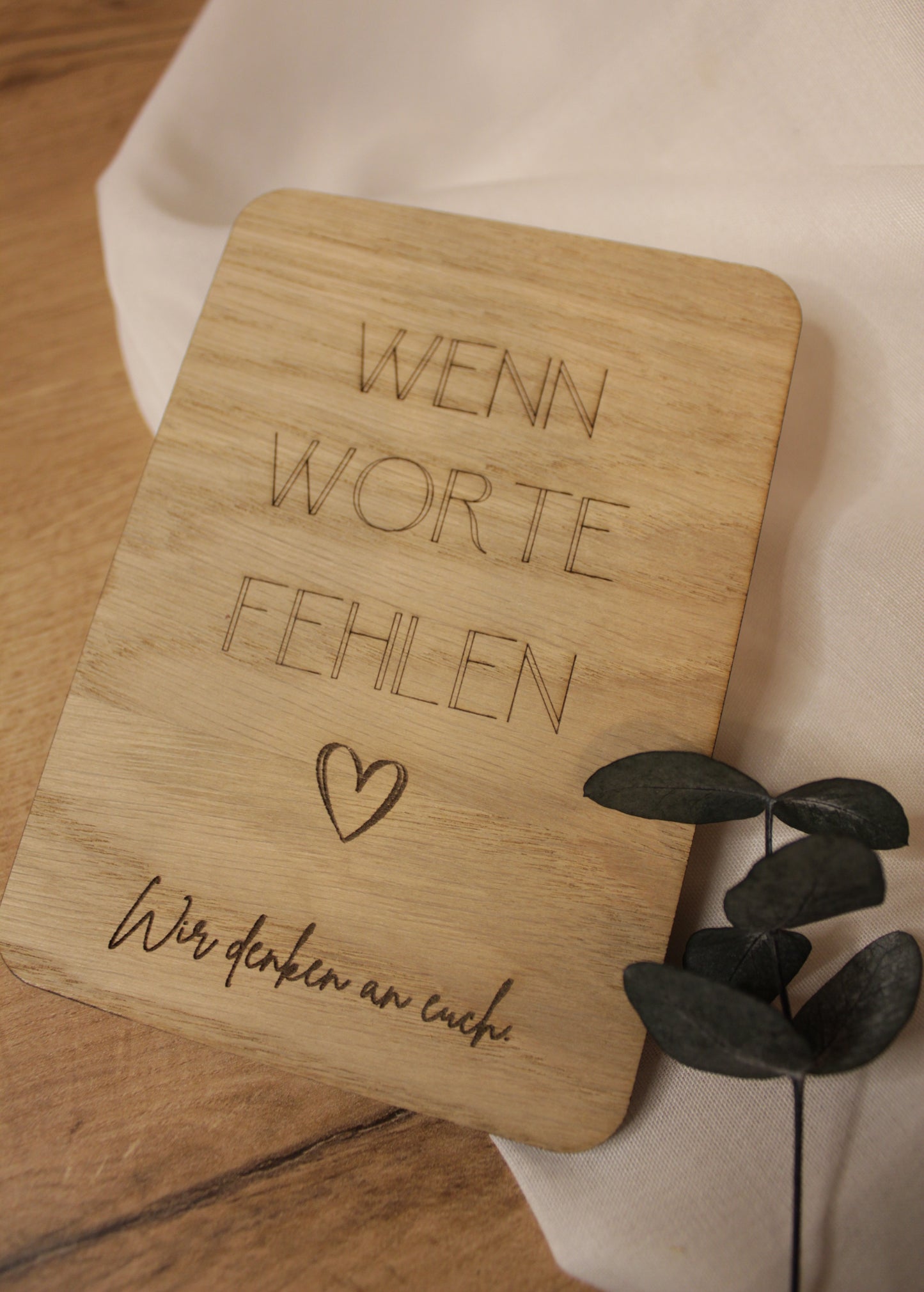 Trauergeschenk | Beileidskarte aus Holz | Direktversand an Angehörige möglich