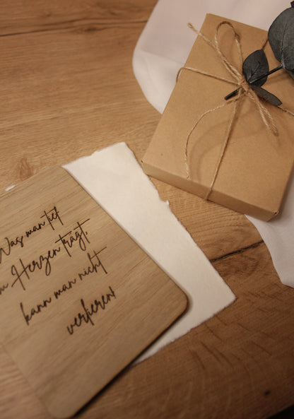 Trauergeschenk | Beileidskarte aus Holz | Direktversand an Angehörige möglich