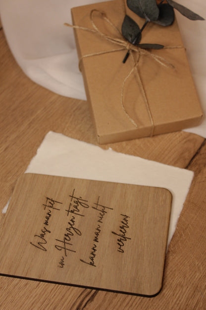 Trauergeschenk | Beileidskarte aus Holz | Direktversand an Angehörige möglich