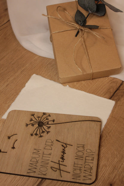 Trauergeschenk | Beileidskarte aus Holz | Direktversand an Angehörige möglich