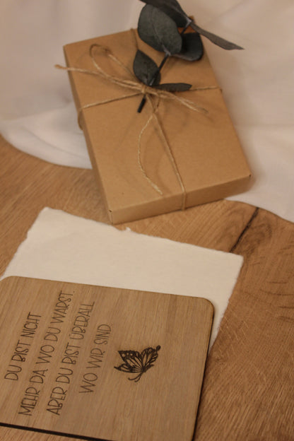 Trauergeschenk | Beileidskarte aus Holz | Direktversand an Angehörige möglich