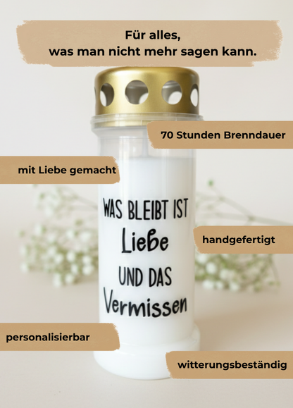 Grabkerze | Was bleibt | 70h Brenndauer