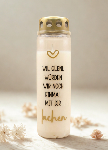 Grabkerze | Mit dir lachen | 110h Brenndauer