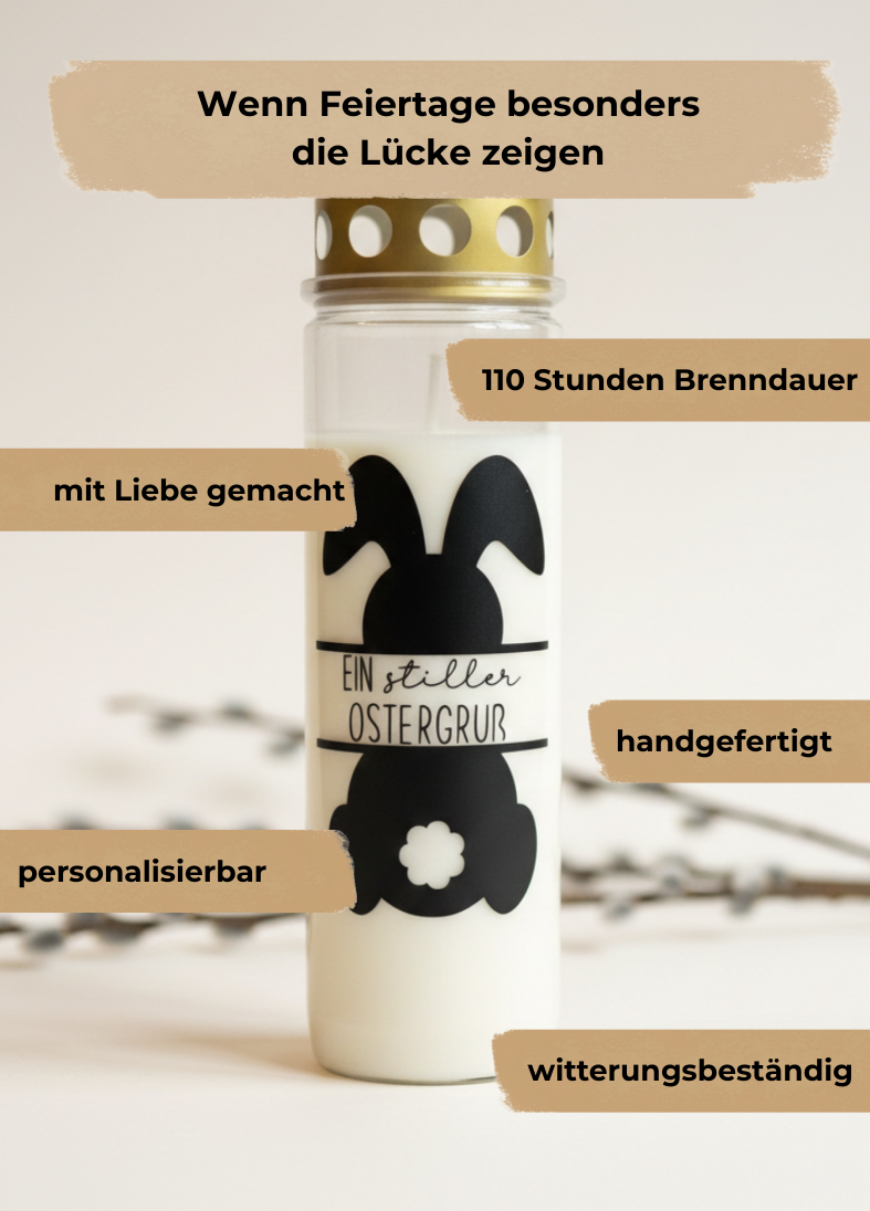 Grabkerze | Osterhase  | 110h Brenndauer