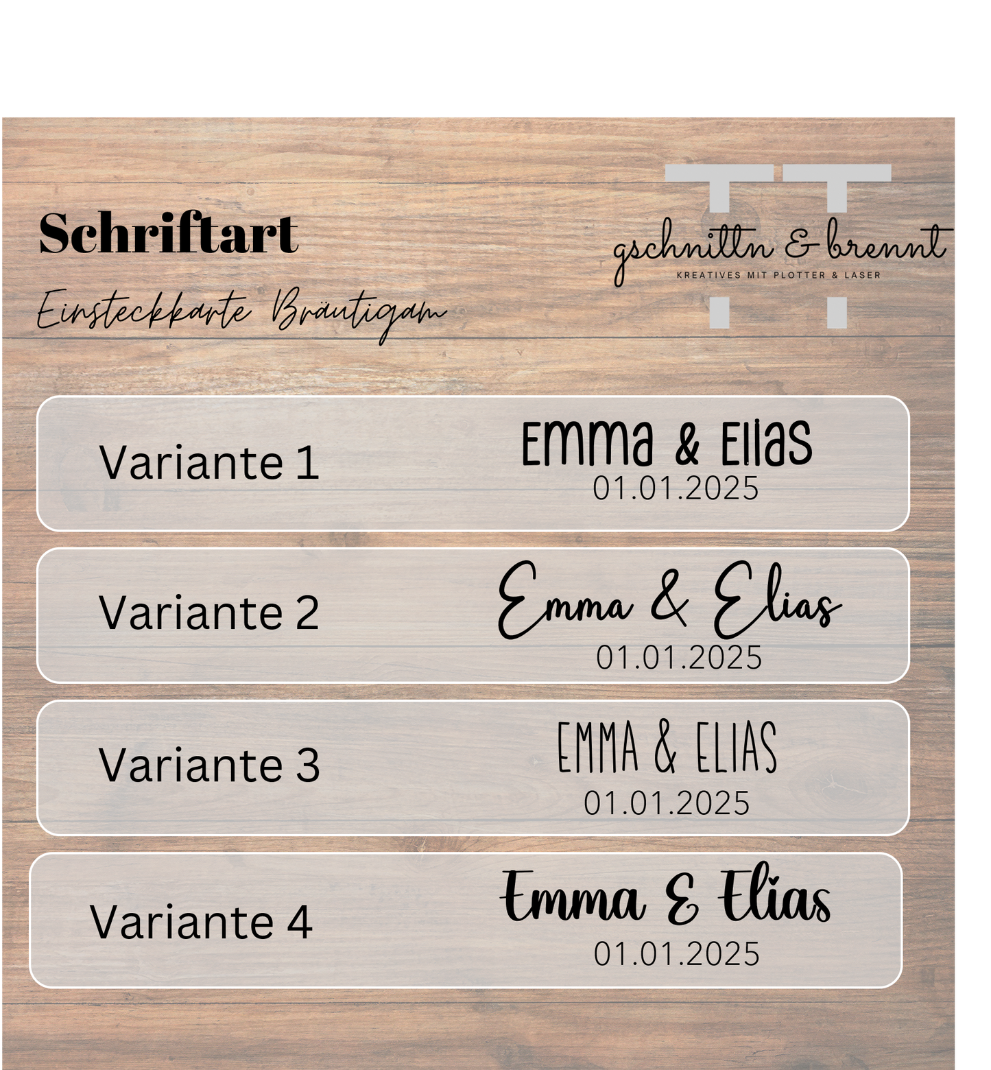 Einsteckholzkarte | Knopfloch | Hochzeitsanzug für Bräutigam