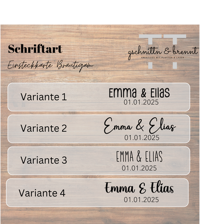 Einsteckholzkarte | Knopfloch | Hochzeitsanzug für Bräutigam