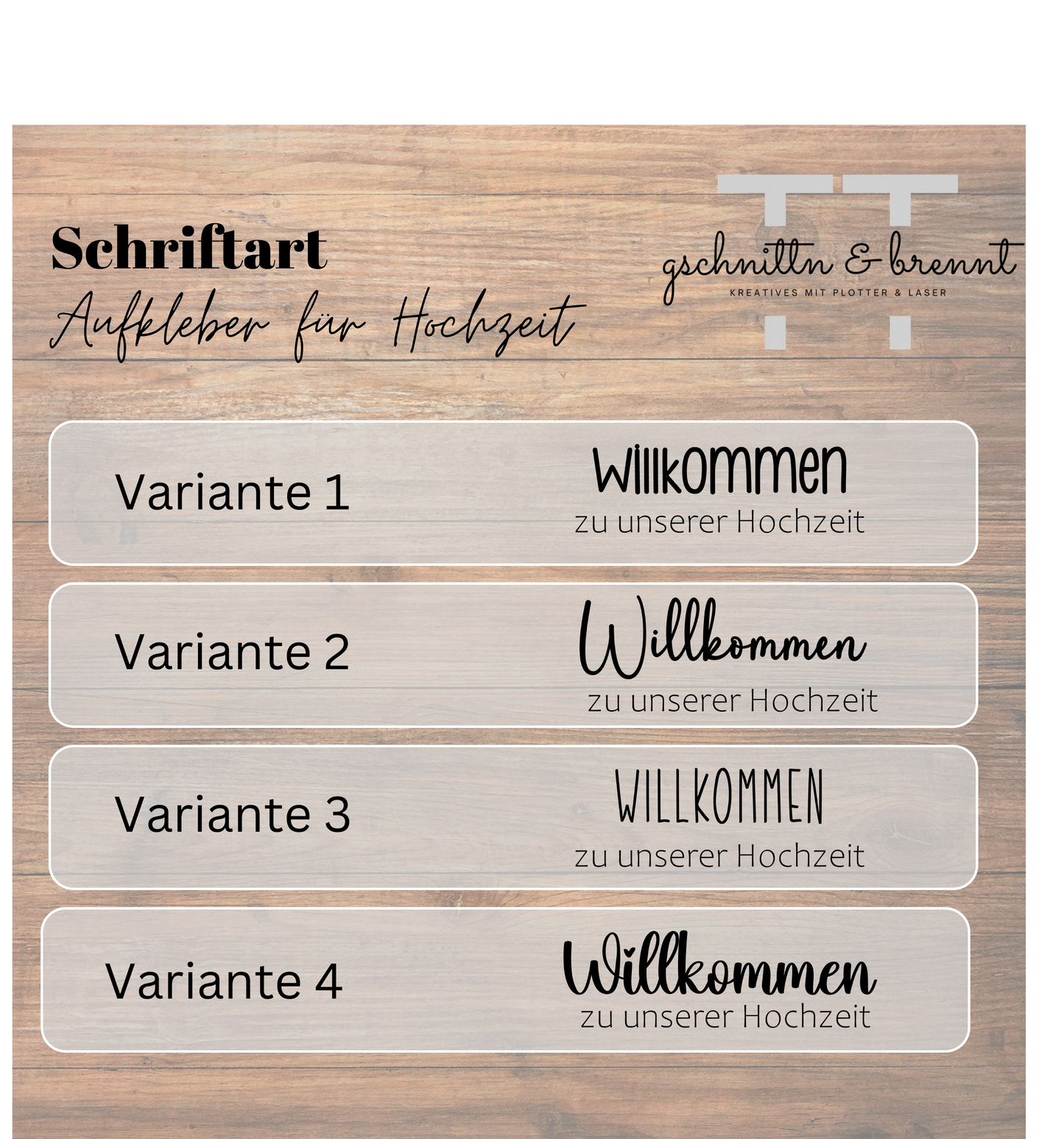 Aufkleber für Willkommensschild | Hochzeit | Vinylfolie