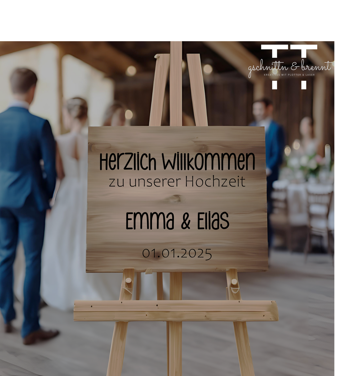 Aufkleber für Willkommensschild | Hochzeit | Vinylfolie