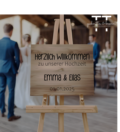 Aufkleber für Willkommensschild | Hochzeit | Vinylfolie