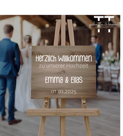 Aufkleber für Willkommensschild | Hochzeit | Vinylfolie