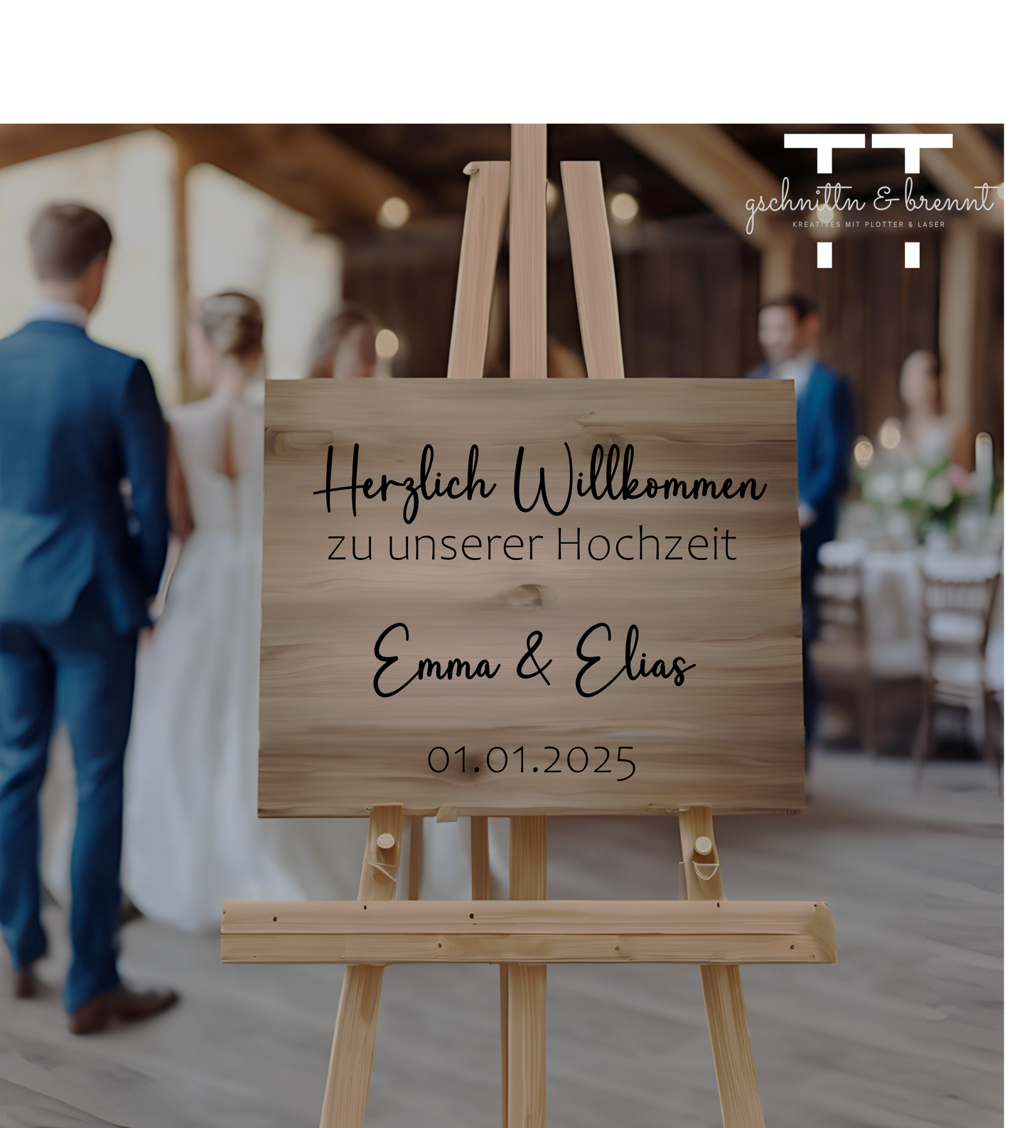 Aufkleber für Willkommensschild | Hochzeit | Vinylfolie