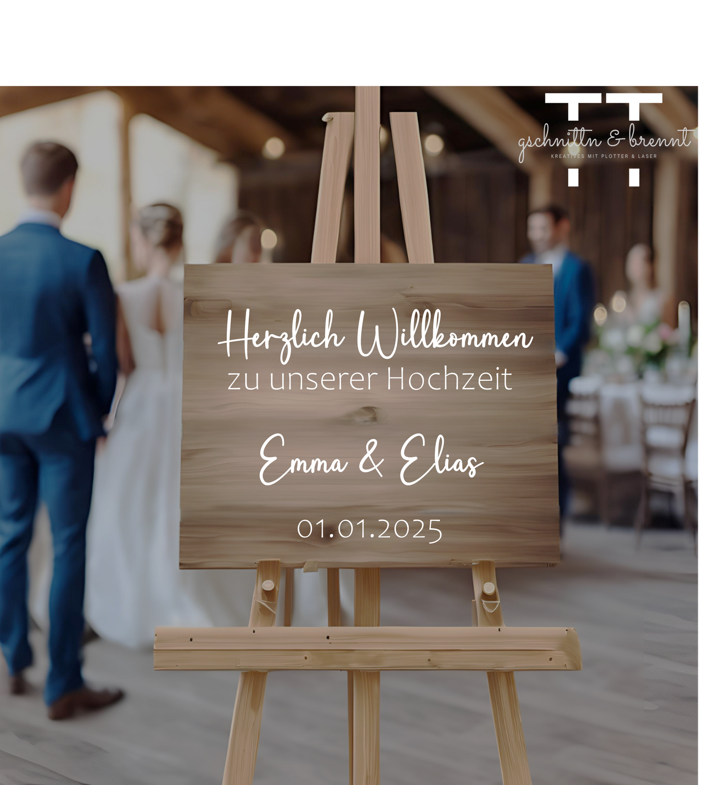 Aufkleber für Willkommensschild | Hochzeit | Vinylfolie
