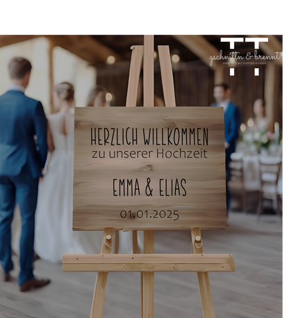 Aufkleber für Willkommensschild | Hochzeit | Vinylfolie