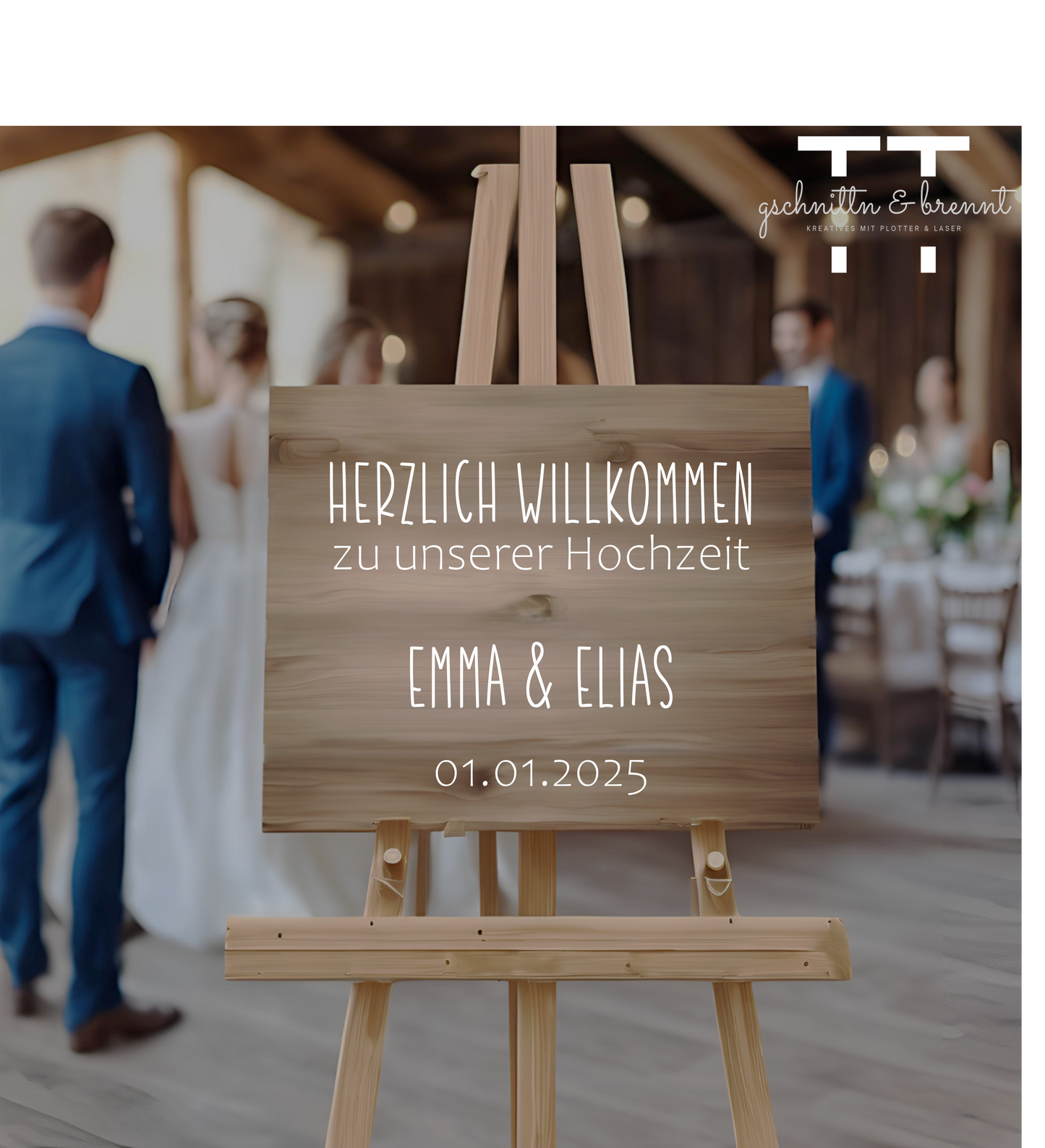 Aufkleber für Willkommensschild | Hochzeit | Vinylfolie