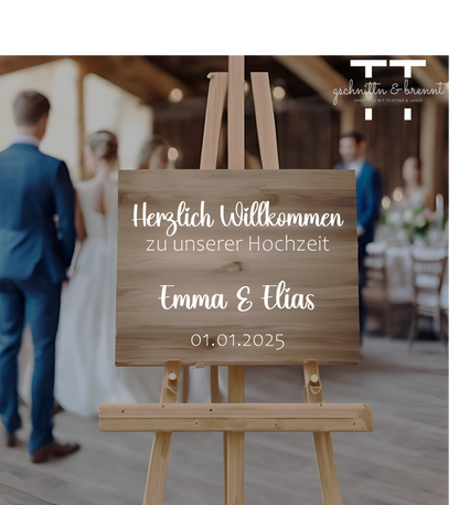 Aufkleber für Willkommensschild | Hochzeit | Vinylfolie