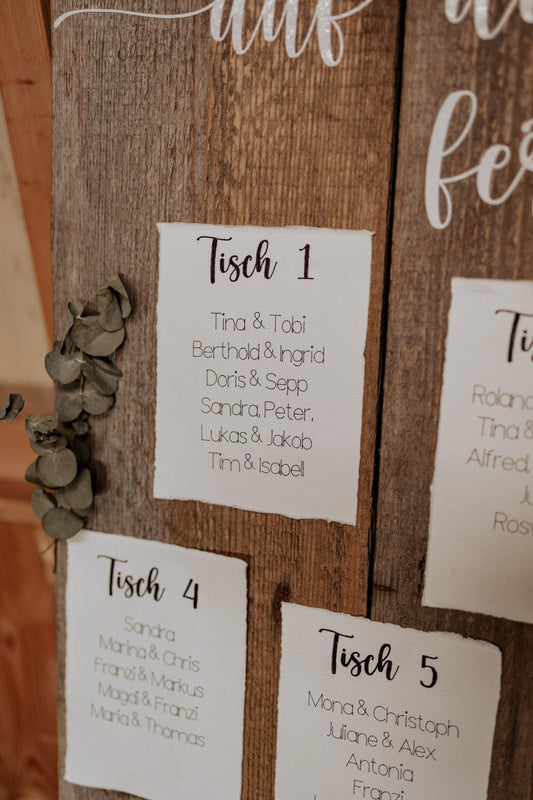 Tischkarten | Sitzplan | Namensschild | Tischplan | für Feierlichkeiten (z.B. Hochzeit)