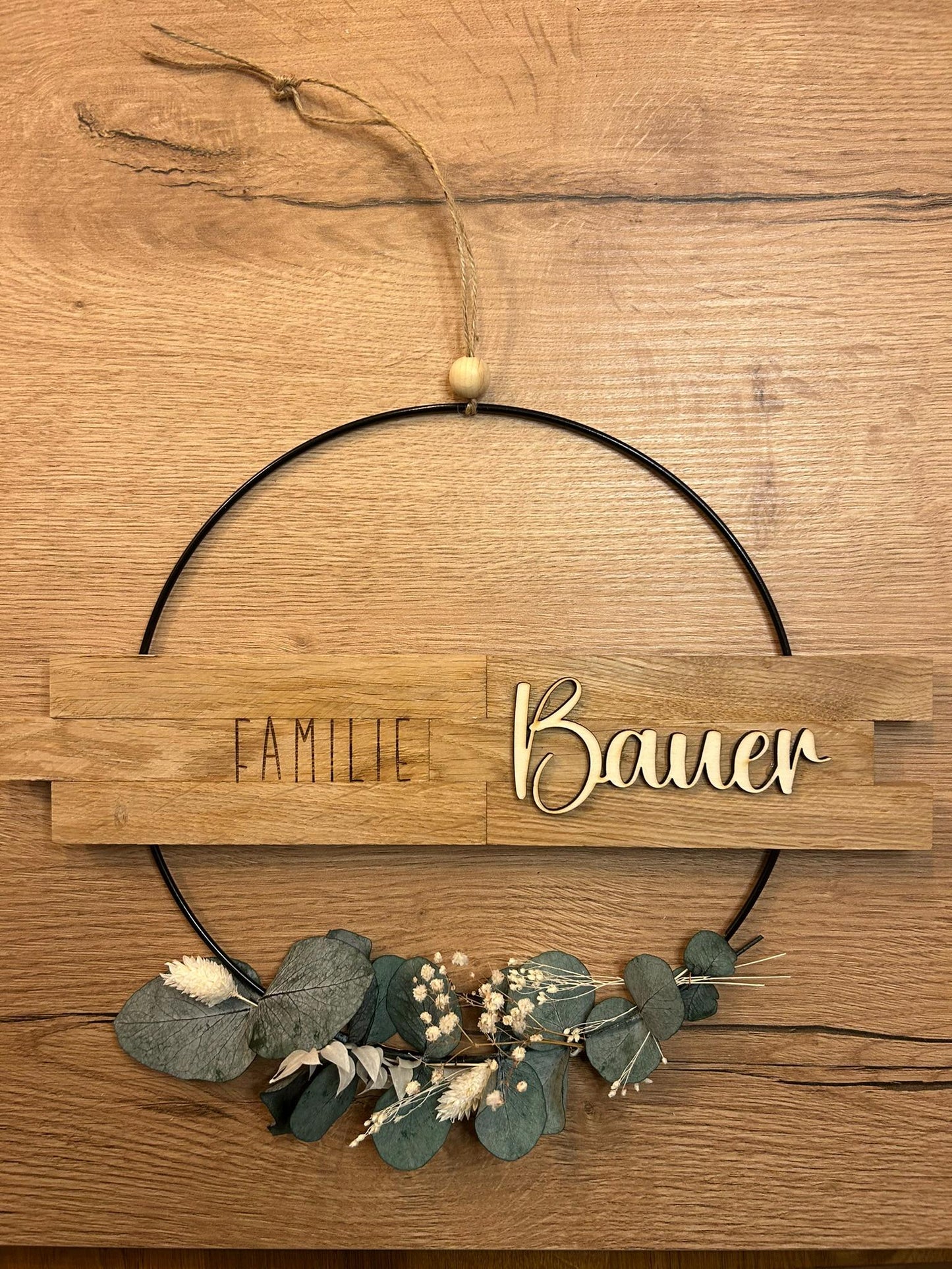 Türkranz | Metallring | Willkommensschild | Familie | Trockenblumen | Loop