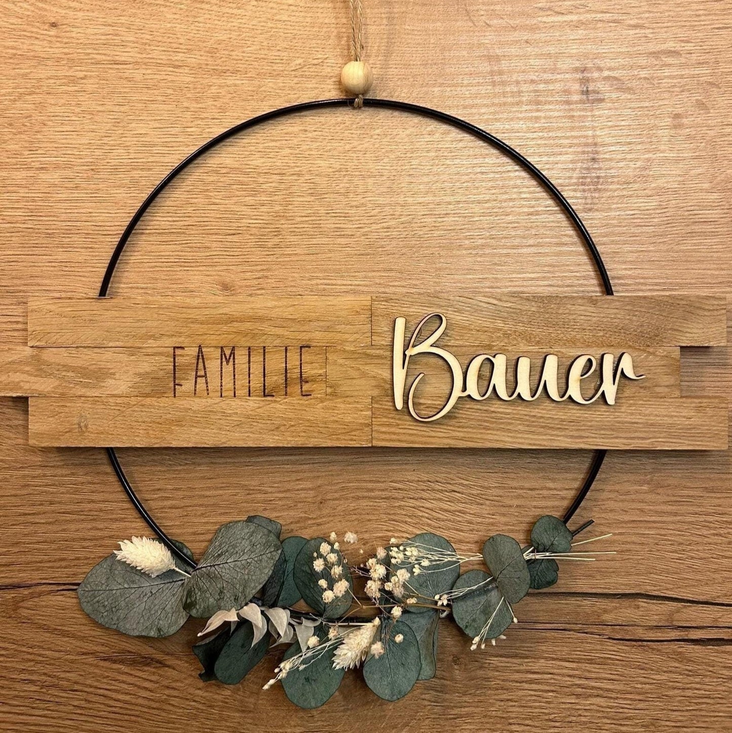 Türkranz | Metallring | Willkommensschild | Familie | Trockenblumen | Loop