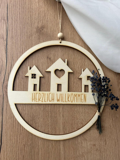 Willkommensschild | Türkranz | Herzlich Willkommen | Personalisiert mit Namen