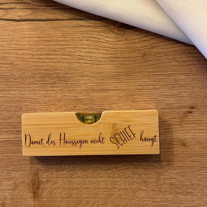 Mini-Wasserwaage | Geschenk | Einzug | Umzug | Hausbau | Bauherren | Geburtstag | Handwerker | Wasserwaage