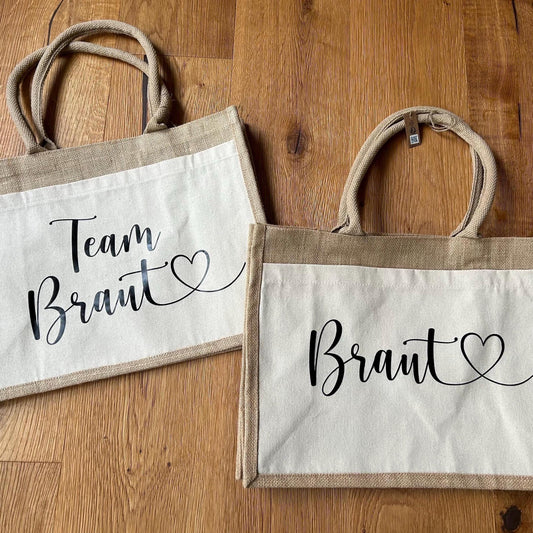 Tasche Braut | Team Braut | für JGA | Geschenk | Hochzeit | Jute