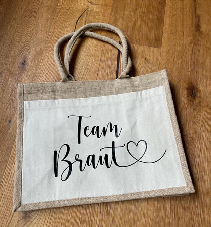 Tasche Braut | Team Braut | für JGA | Geschenk | Hochzeit | Jute